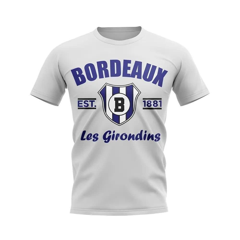 Bordeaux Bordeaux Men's Personalised Established Football T-Shirt in White