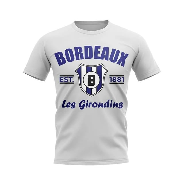 Bordeaux Bordeaux Men's Personalised Established Football T-Shirt in White - 2