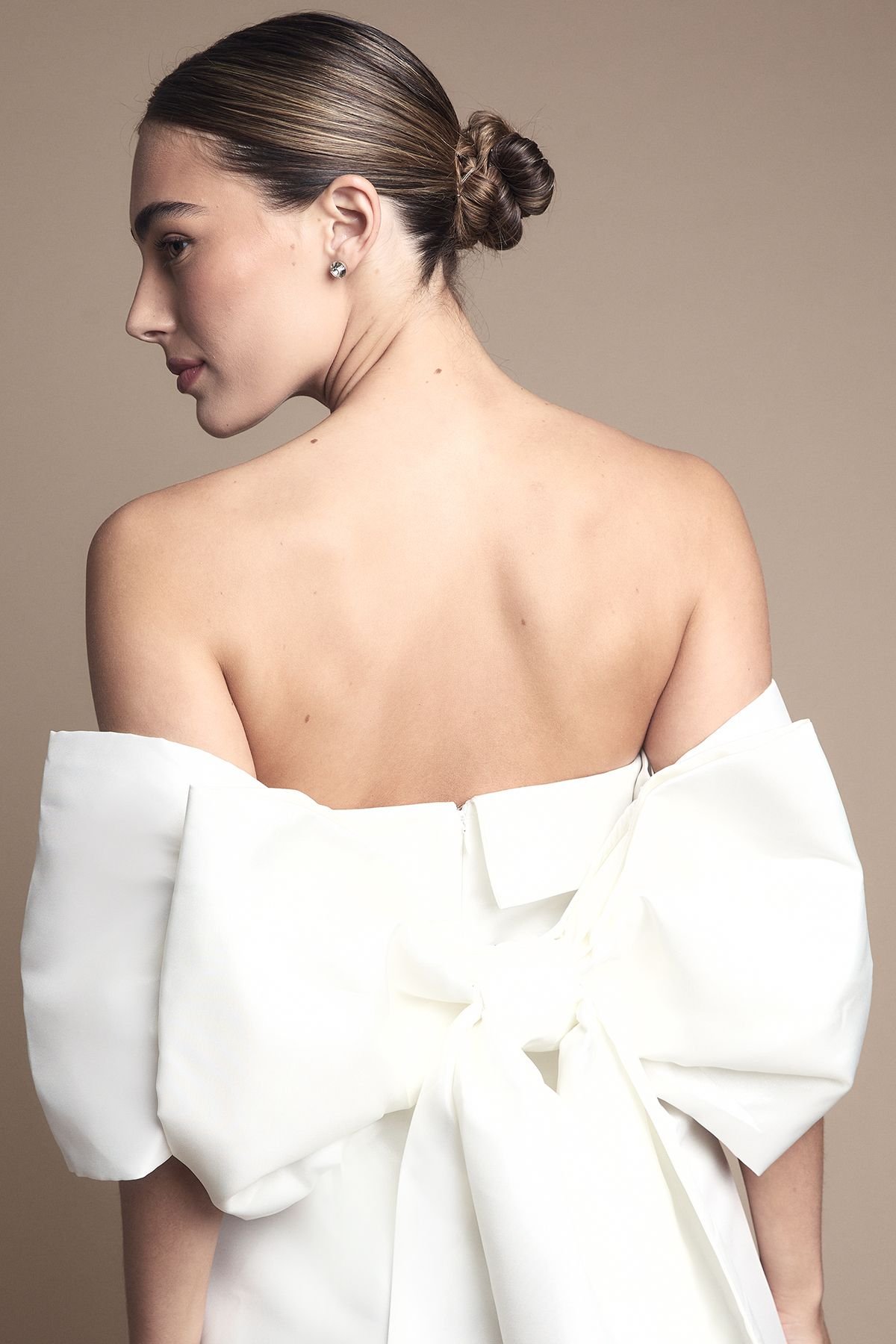 Coast Coast Women's Strapless Minimal Twill Mini Wedding Dress in Ivory - 4