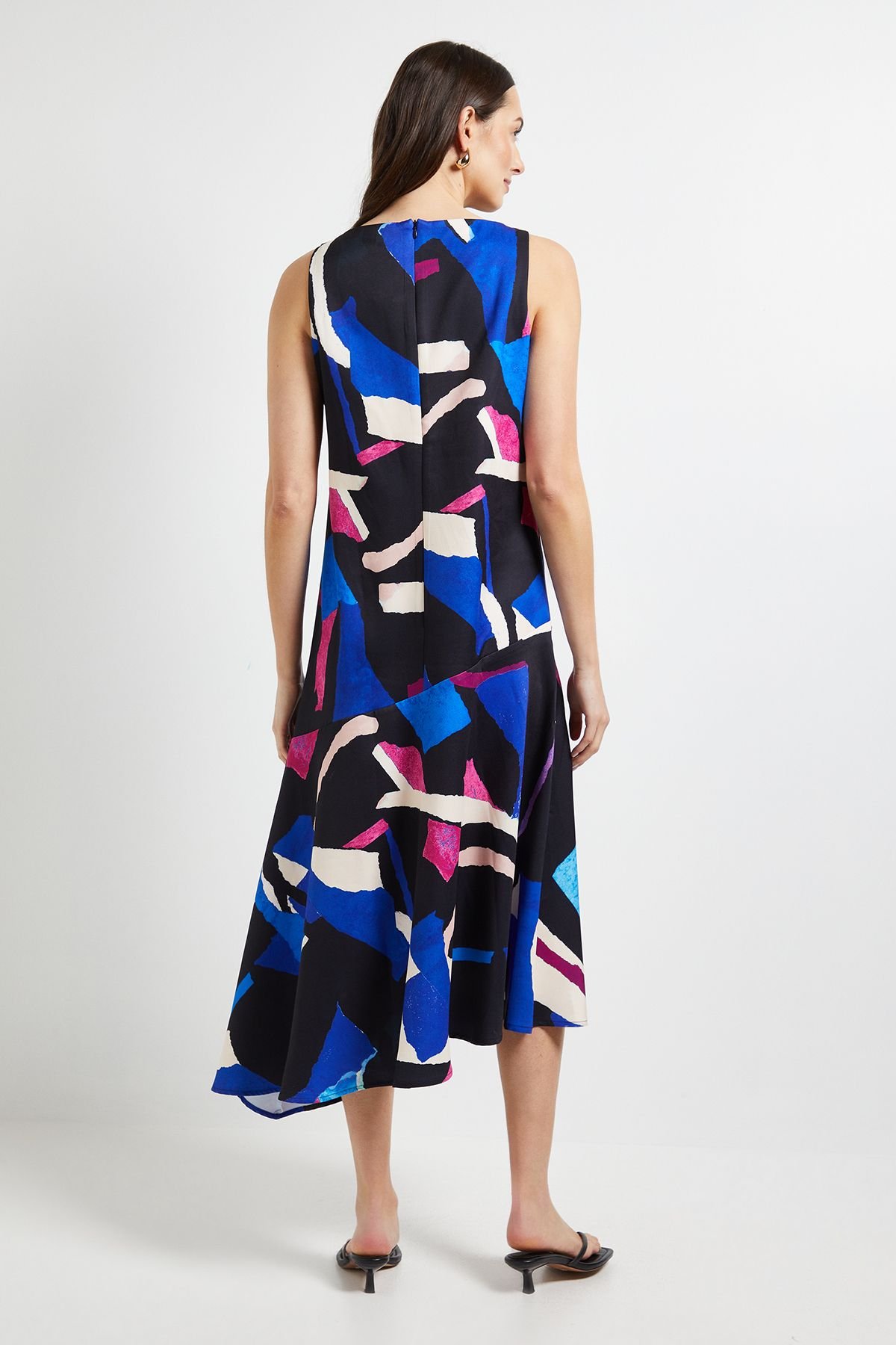 Principles Principles Women's Geo Drop Waist Midi Dress in Mono - 3