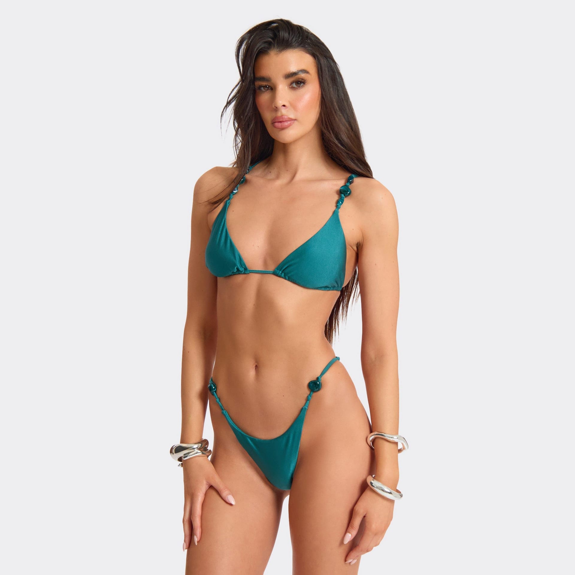 EGO Teal Stone Detail Bikini Bottoms