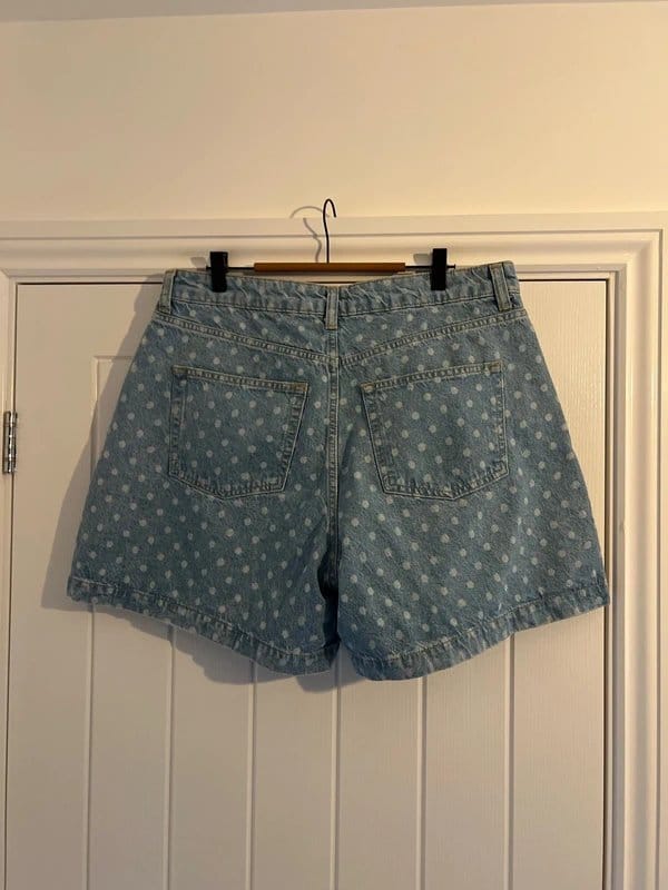 ASOS Light Blue Denim Polka Dot Shorts
