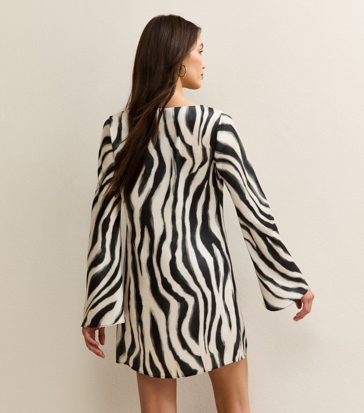 New Look Women's Black Zebra Print Satin Mini Dress New Look - 4