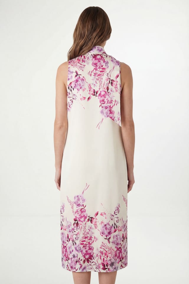 Wallis Wallis Women's Petite Floral Satin Scarf Midi Dress in Blush - 3