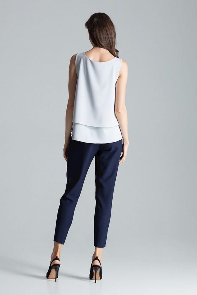 Love Lace Love Lace Women's Charming Sleeveless Double Layer Blouse in Grey - 3