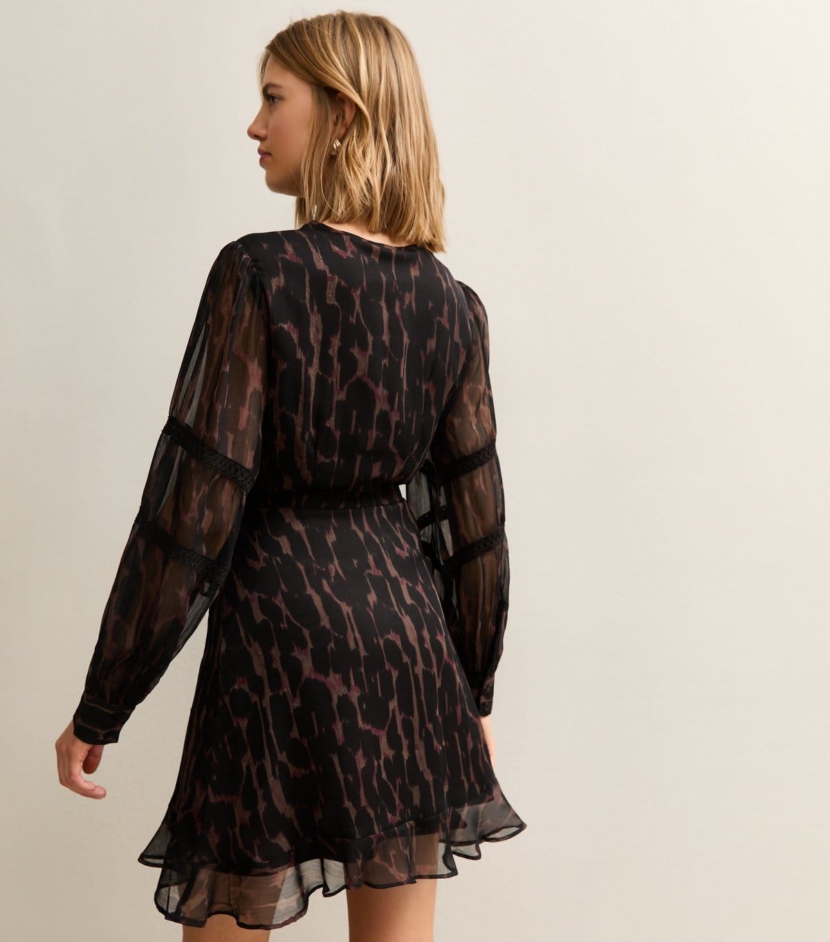 New Look Women's Brown Animal Print Wrap Mini Dress New Look - 4