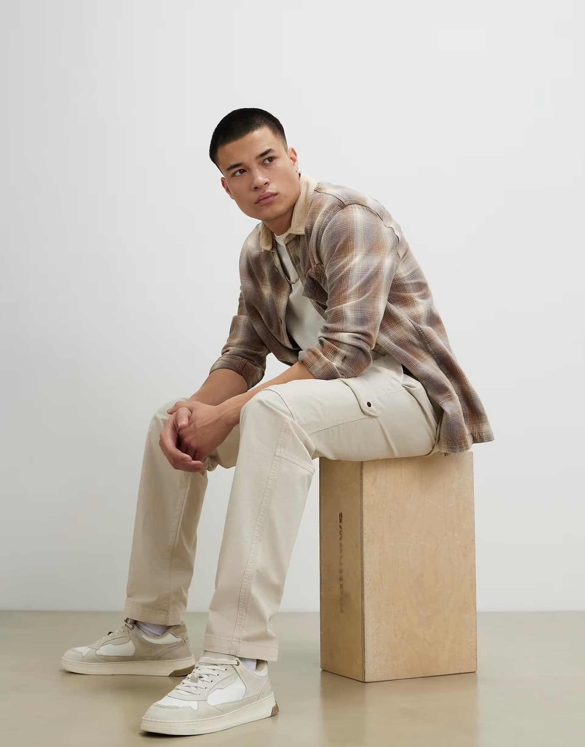 ASOS River Island Regular fit cargo trousers in ecru