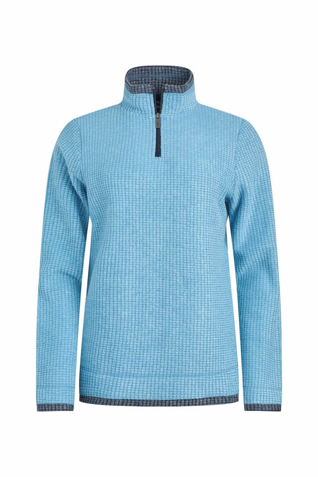 Weird Fish Weird Fish Women's Beye 1/4 Zip Grid Fleece in Royal - 2