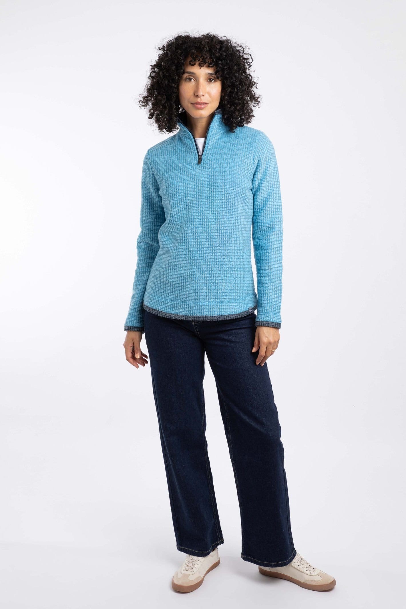 Weird Fish Weird Fish Women's Beye 1/4 Zip Grid Fleece in Royal - 4