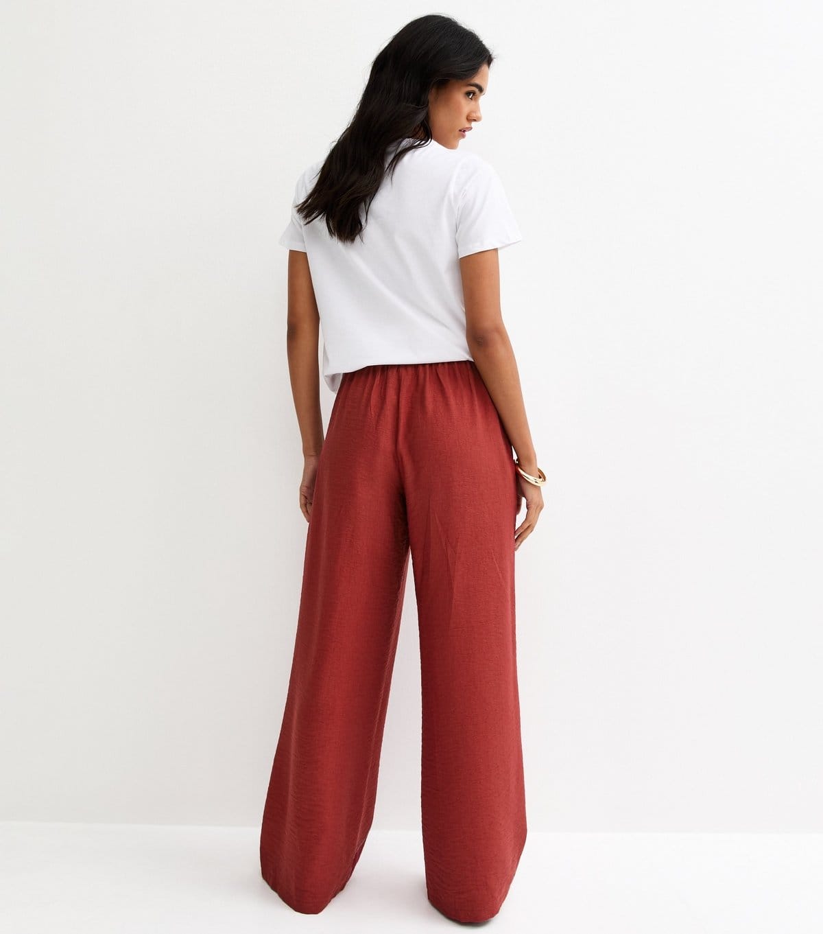 New Look Women's Rust Drawstring Wide Leg Trousers New Look - 4