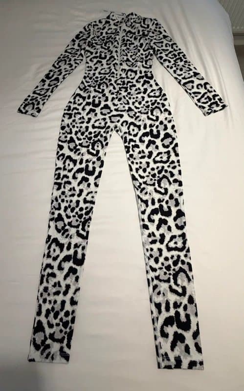 ASOS ASOS 4505 Ski base layer unitard in snow leopard Size UK8