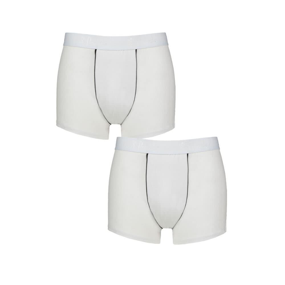 Pringle Pringle Men's Mens 2 Pack Combed Cotton Trunks in White