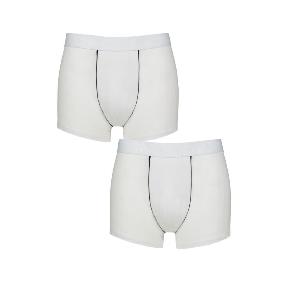 Pringle Pringle Men's Mens 2 Pack Combed Cotton Trunks in White - 1