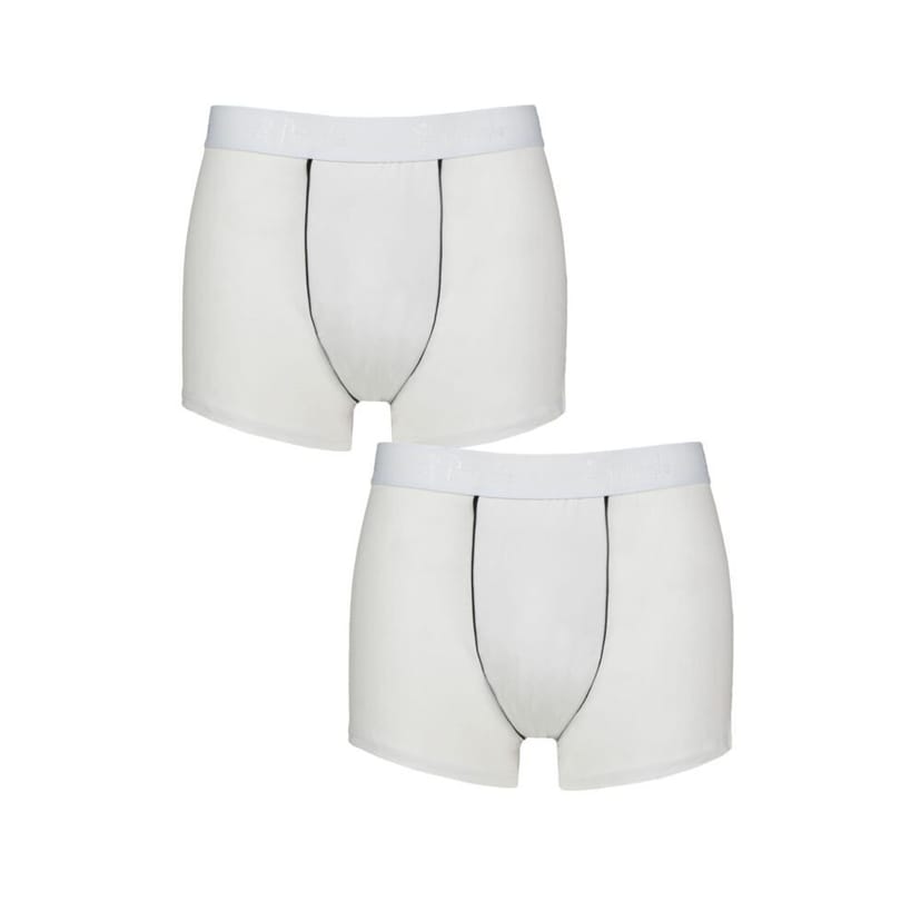 Pringle Pringle Men's Mens 2 Pack Combed Cotton Trunks in White - 1