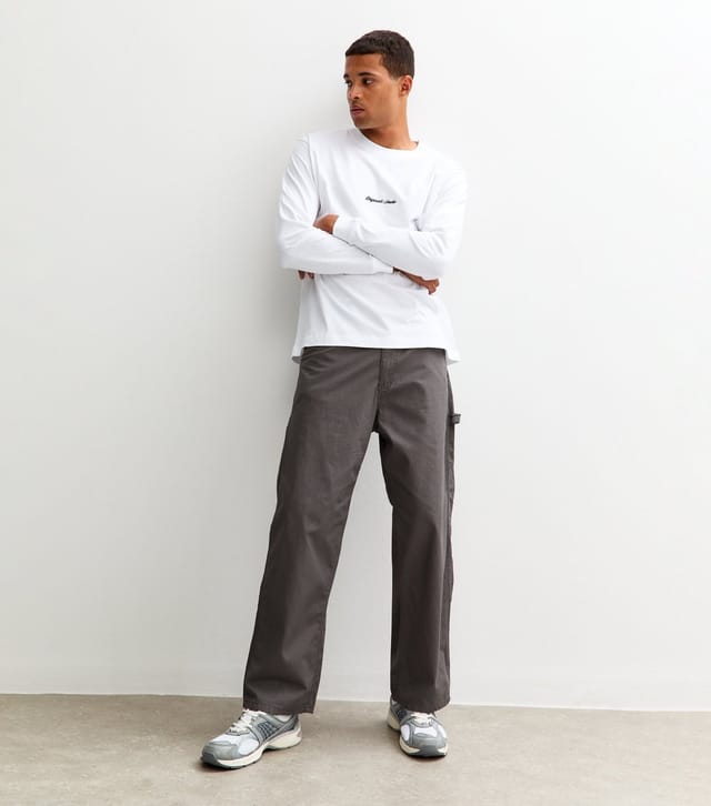 jack & jones Men's Grey Relaxed Cargo Trousers Jack & Jones New Look - 2