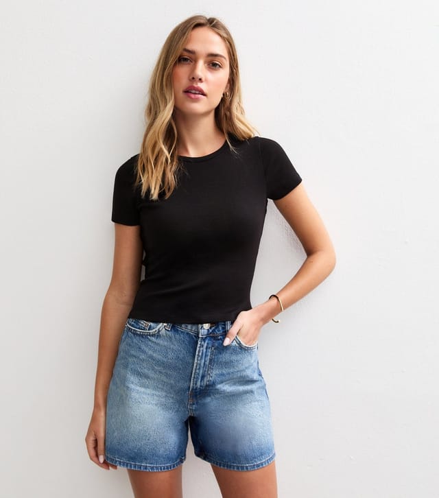 New Look Women's Black Short Sleeve Baby Tee T-Shirt New Look - 3