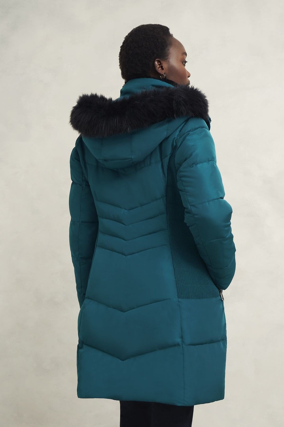 Hobbs London Hobbs London Women's Jaymie Hooded Puffer Coat in Teal - 4