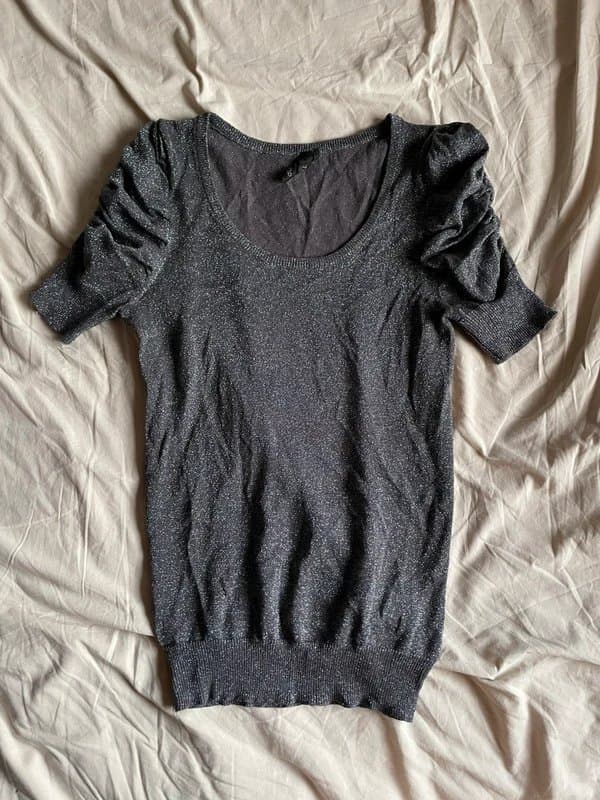 Topshop Topshop metallic ruched sweater top