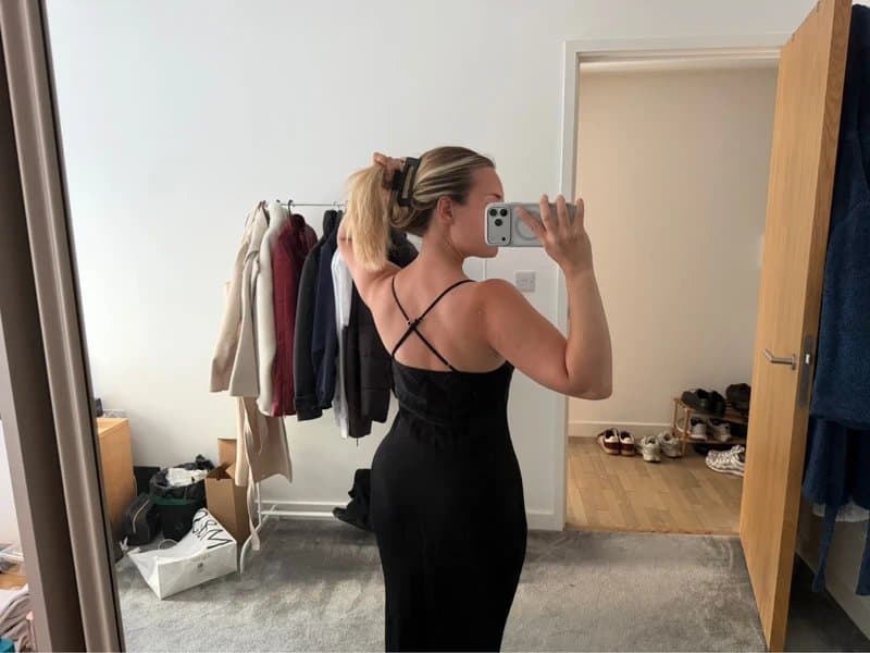 Bershka Silk black dress