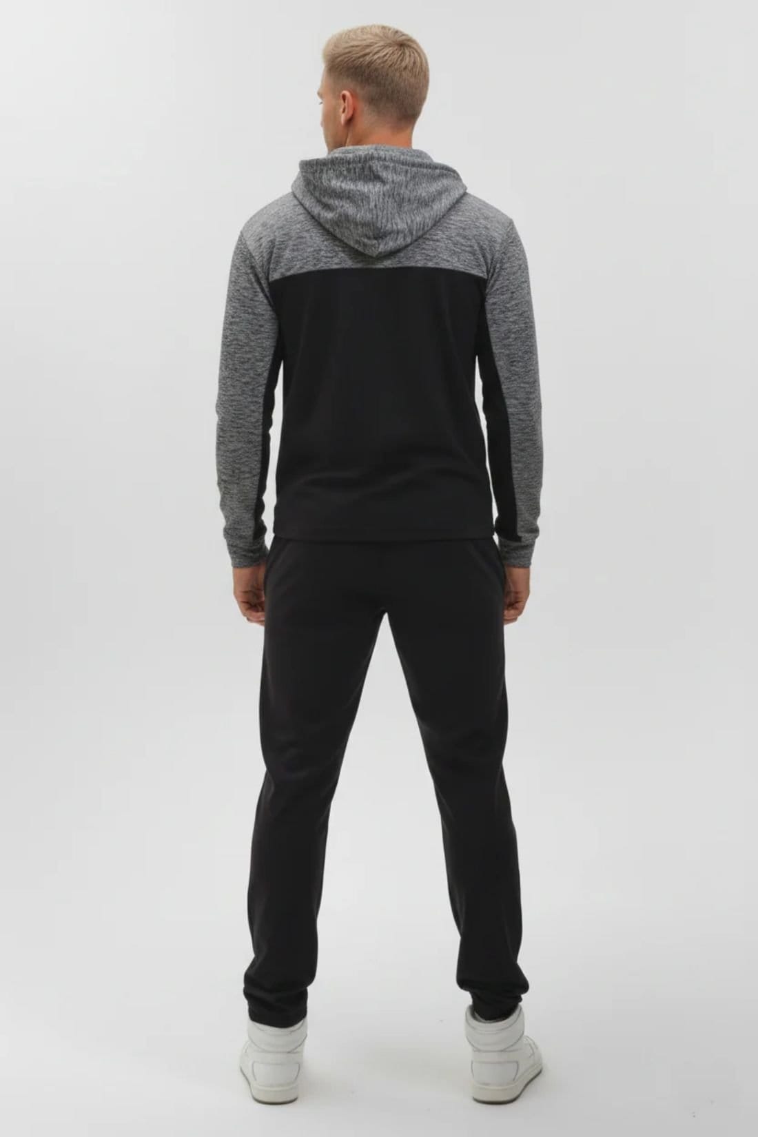 BCouture BCouture Men's Zip Hoodie & Joggers Tracksuit Set in Black - 4