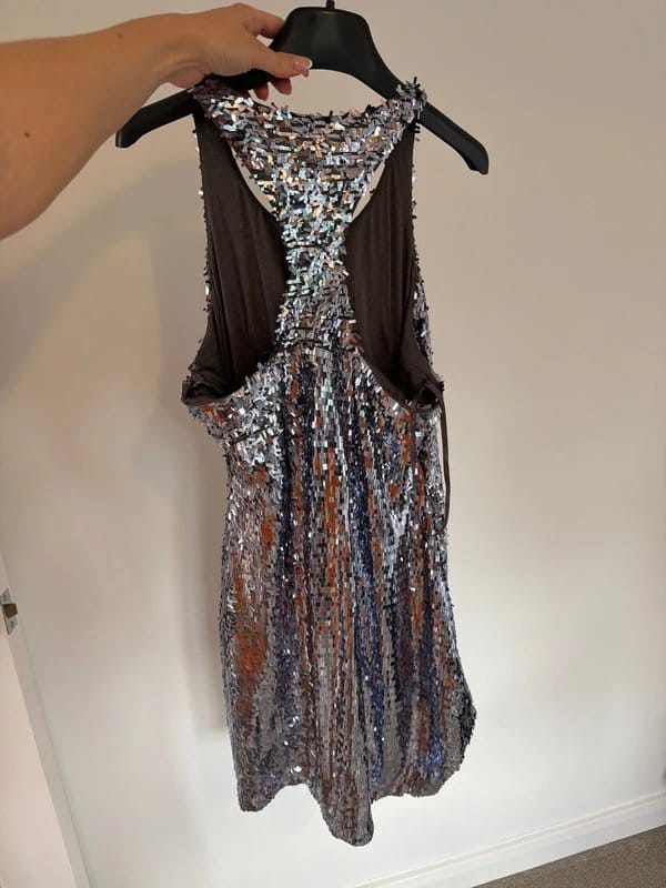New Look Silver Sequin Embellished Mini Dress