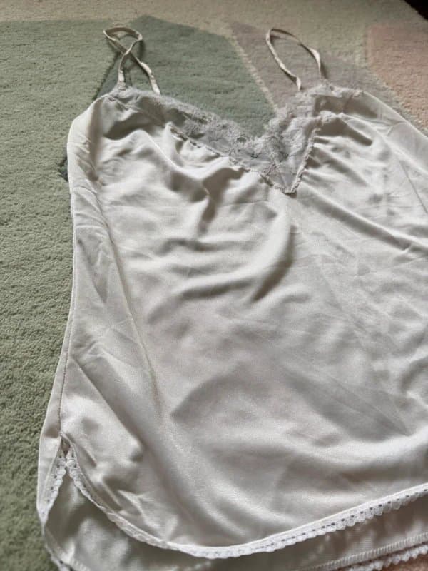 Triumph Vintage Triumph International White Silk/Satin Look Lace Cami Top