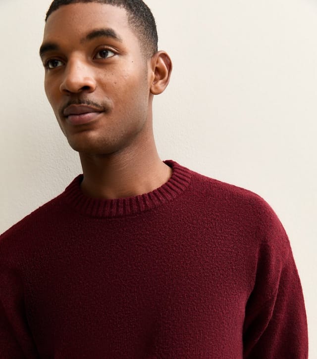 jack & jones Men's Dark Red Regular Crew Neck Jumper Jack & Jones New Look - 2