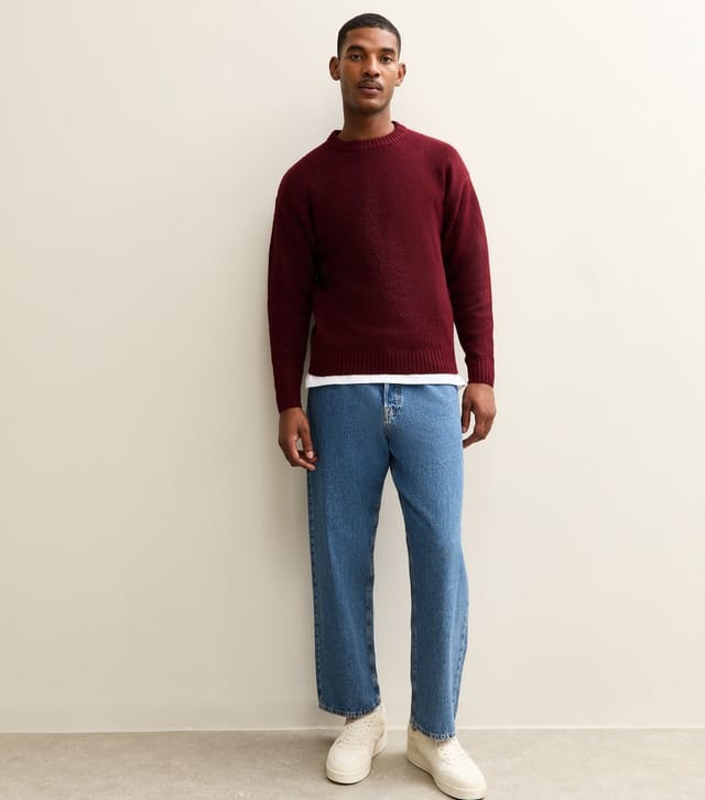 jack & jones Men's Dark Red Regular Crew Neck Jumper Jack & Jones New Look - 3