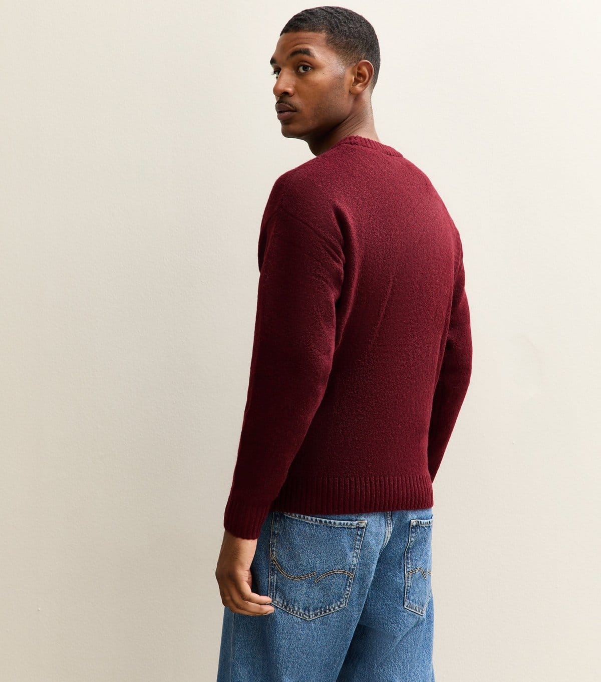 jack & jones Men's Dark Red Regular Crew Neck Jumper Jack & Jones New Look - 4