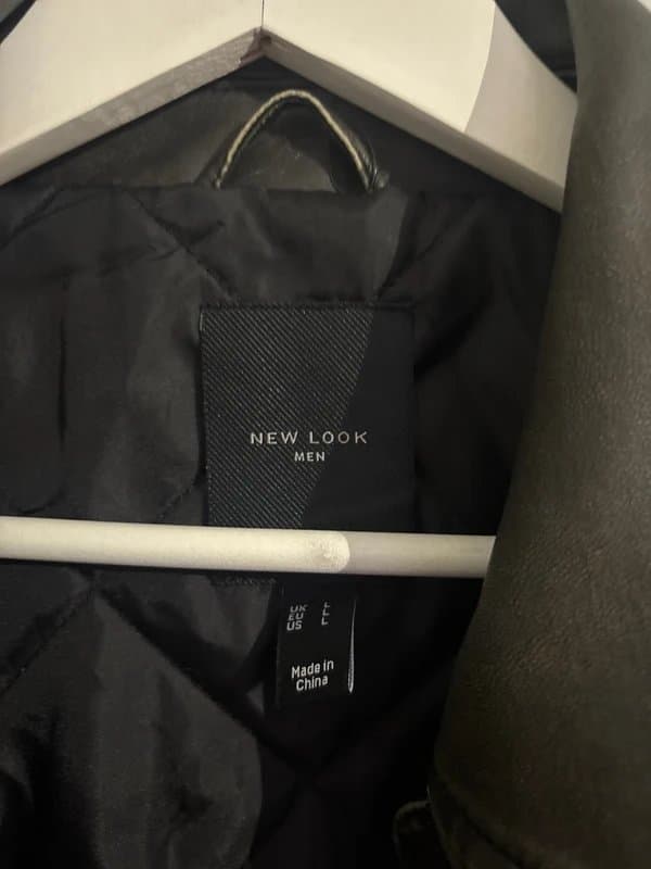 New Look Leather Kharki bomber