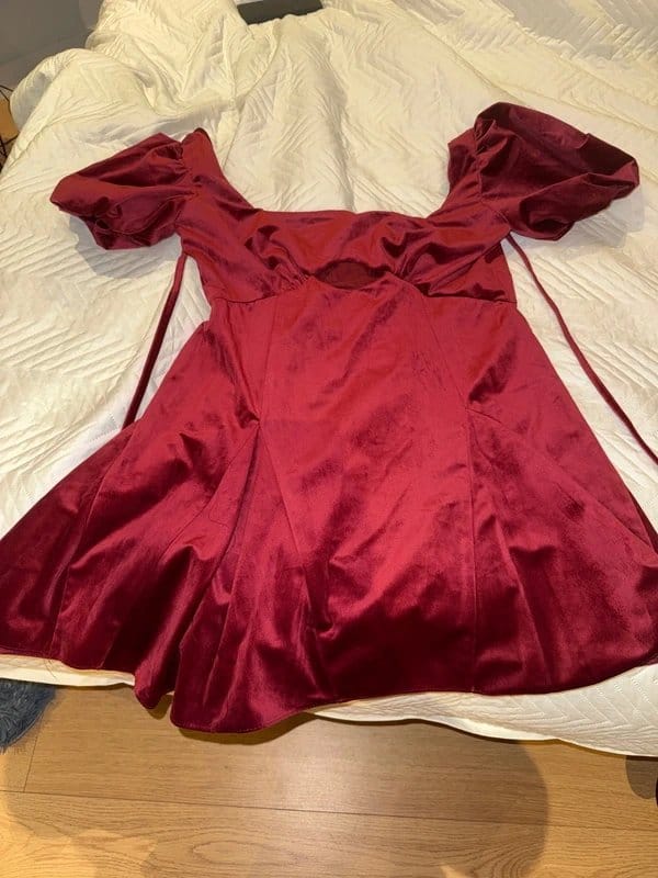 ASOS Design Red Velvet dress - 1