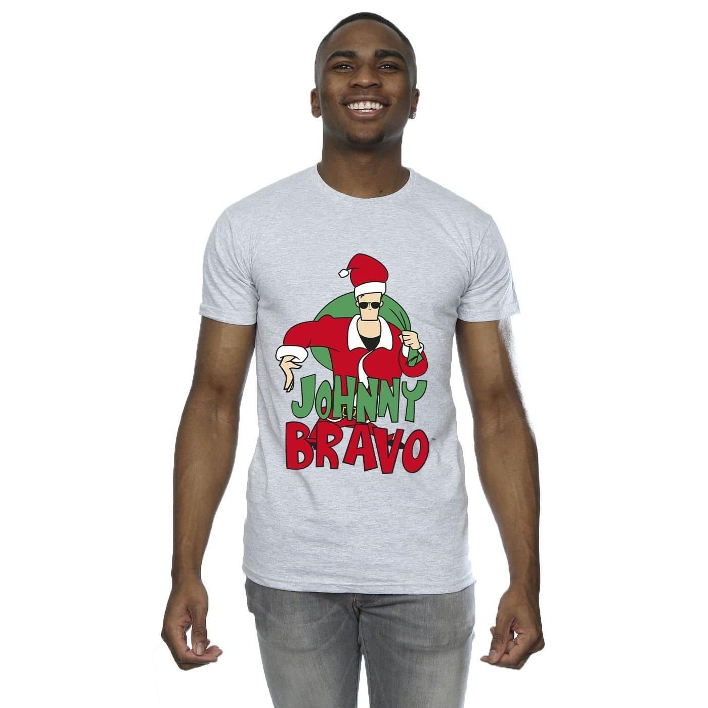 Johnny Bravo Johnny Bravo Men's Johnny Christmas T-Shirt in Grey