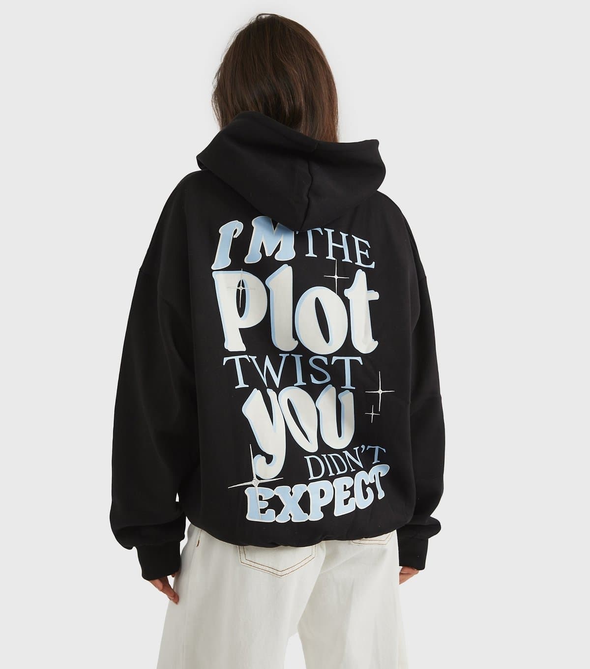 Skinnydip Women's Black Plot Twist Logo Hoodie Skinnydip New Look