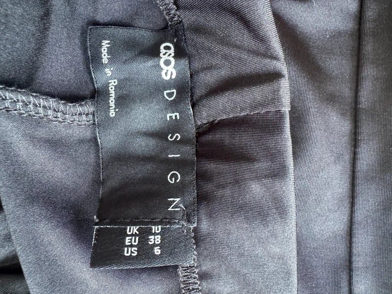 ASOS Design ASOS Design slinky Black Wrap Crop Top & Wide Leg flare Trouser Co-ord size 10