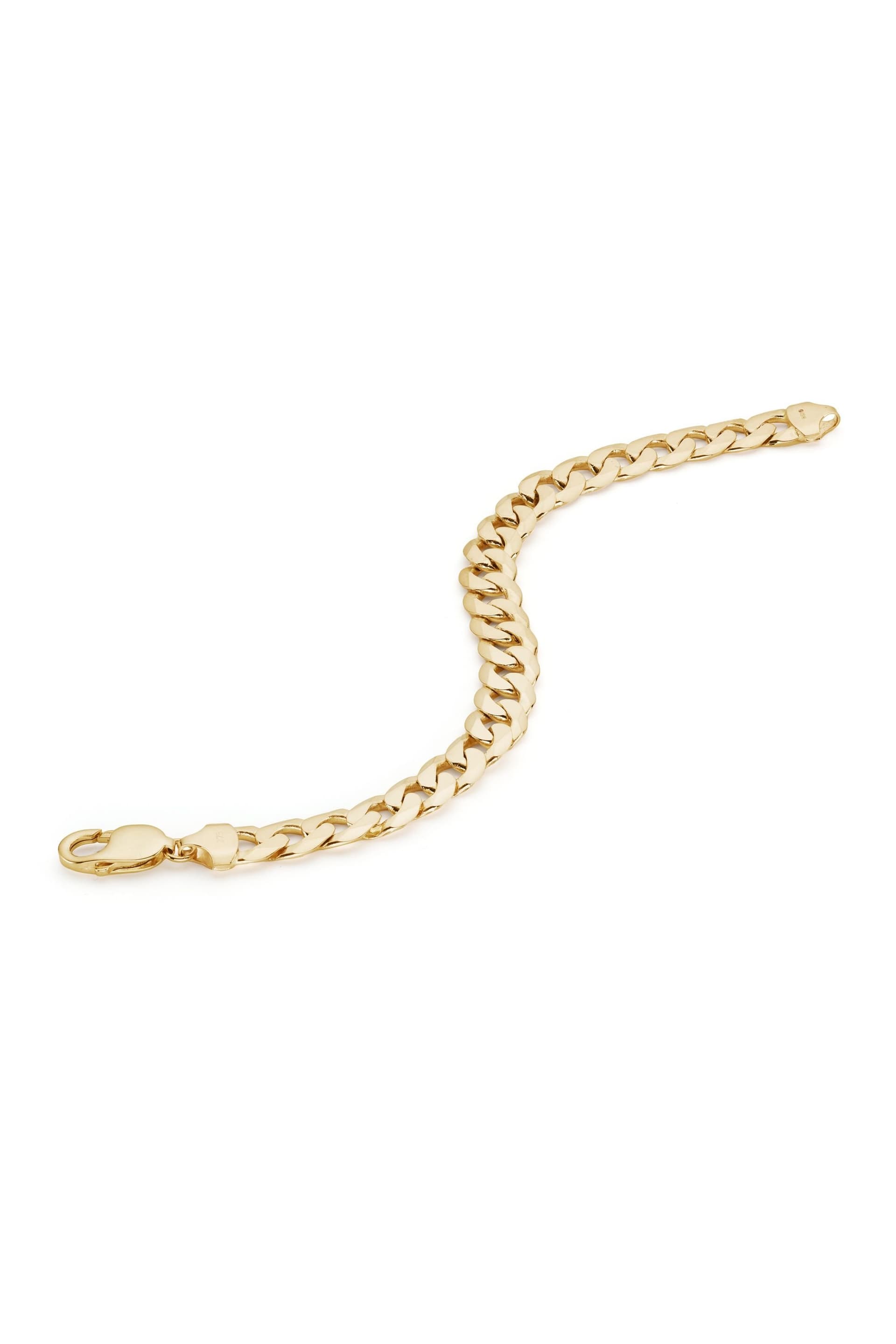 The Fine Collective The Fine Collective Men's 9ct Yellow Gold Solid Curb Chain Bracelet (10mm) 8.25 inch