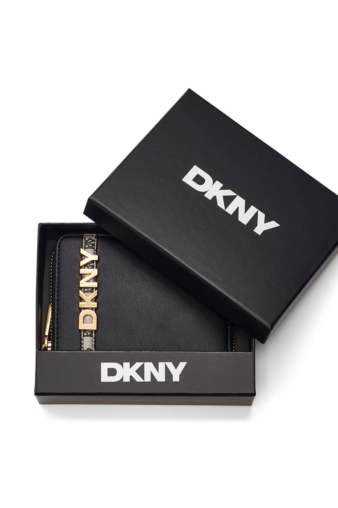 DKNY DKNY Women's Avril Sm Zip Around Wallet-Boxed Black