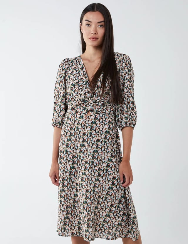 Blue Vanilla Knot Front Keyhole Dress - 3