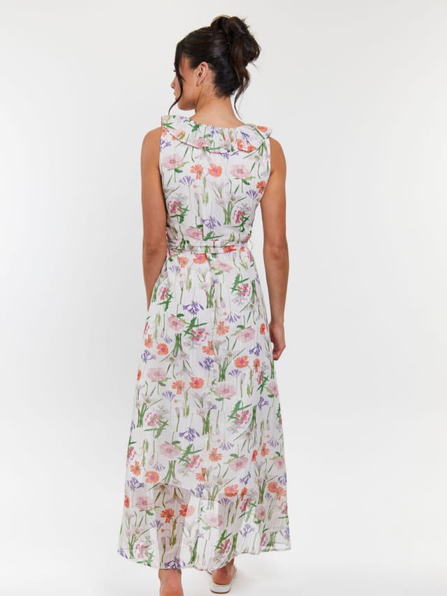 South Beach South Beach Women's Printed Chiffon Frill Wrap Midi Dress - 3