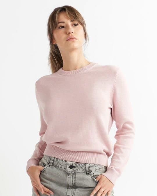 Alse Studio Alse Studio Women's Premium Quality 100% Cotton Crew Neck Long Sleeve Jumper in Rose