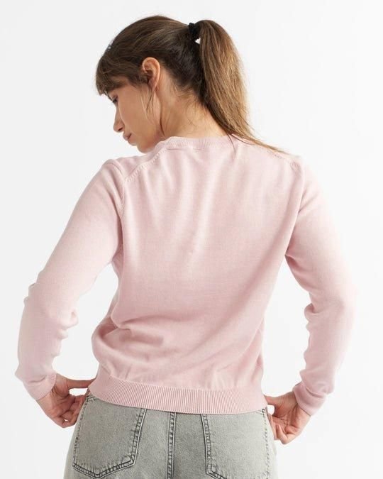 Alse Studio Alse Studio Women's Premium Quality 100% Cotton Crew Neck Long Sleeve Jumper in Rose - 3