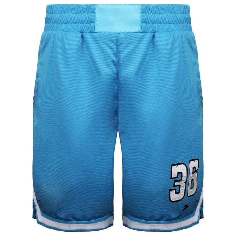 BoxRaw BoxRaw Men's Teddy Atlas Stretch Waist Baby Blue White Shorts - 1