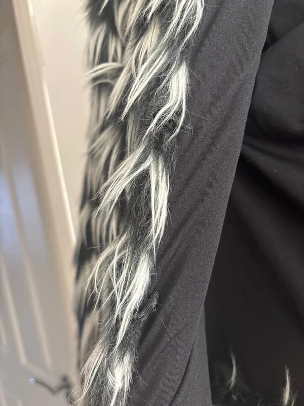 H&M H&M black and grey fur coat size 6