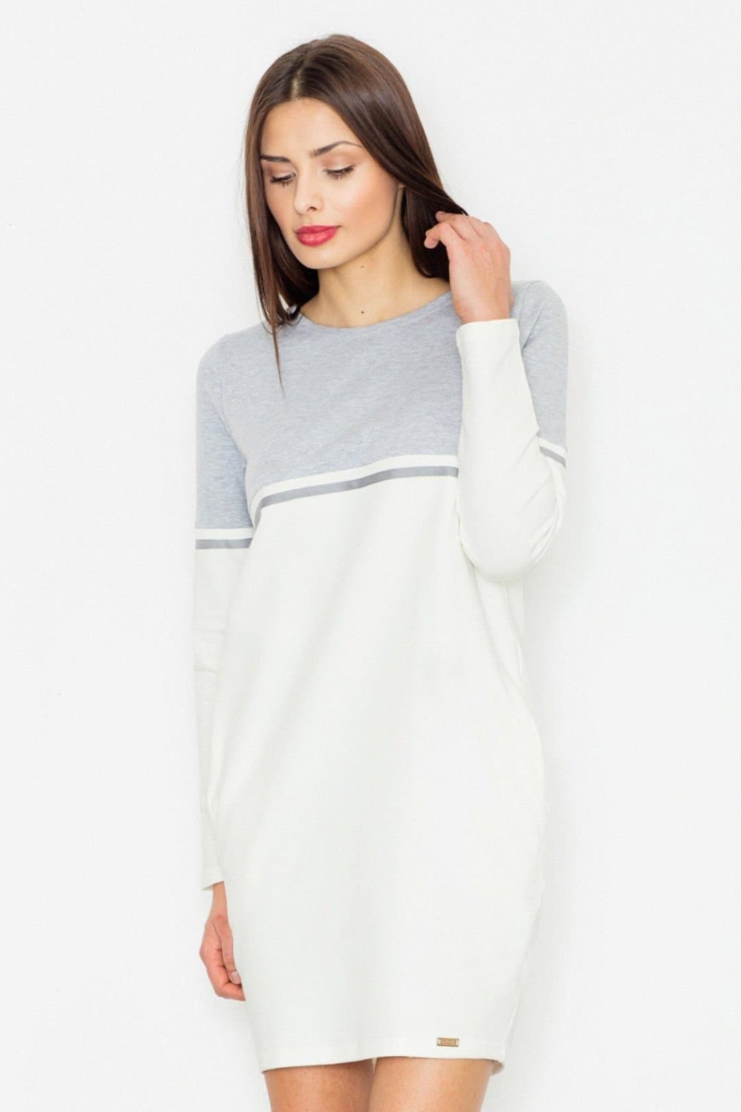 Love Lace Love Lace Women's Soft Cotton Overhead Knit Pocket Dress in White