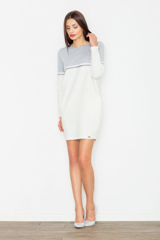 Love Lace Love Lace Women's Soft Cotton Overhead Knit Pocket Dress in White - 2