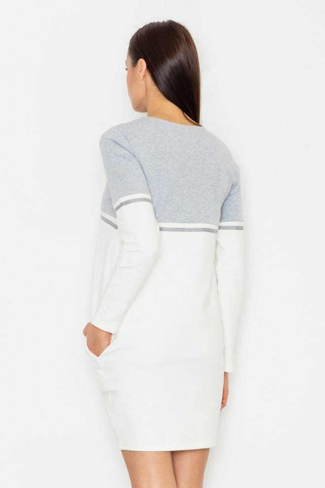 Love Lace Love Lace Women's Soft Cotton Overhead Knit Pocket Dress in White - 3