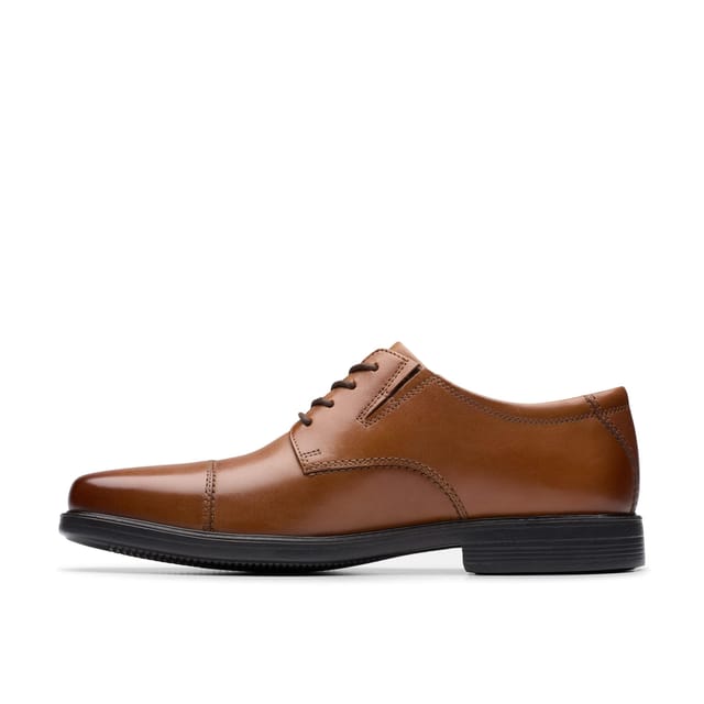 Clarks Clarks Men's Cosgrove Cap Dark Tan Leather Derby Shoes, Lace Up in Brown - 2
