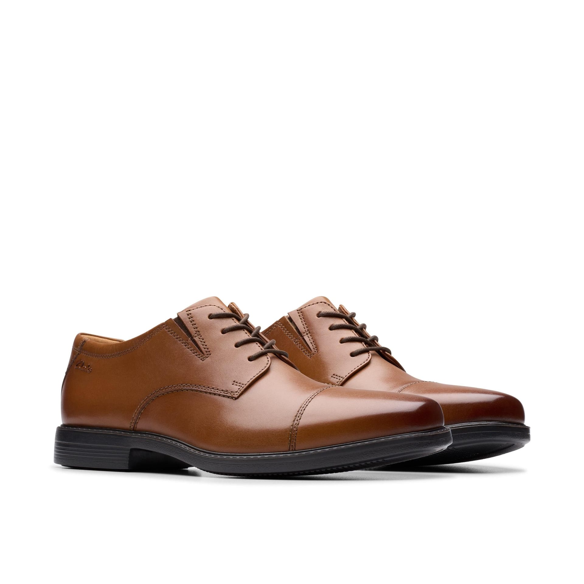 Clarks Clarks Men's Cosgrove Cap Dark Tan Leather Derby Shoes, Lace Up in Brown - 4
