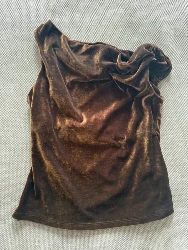 ASOS ASOS Dark copper Velvet top – Size 12 NEW - 1