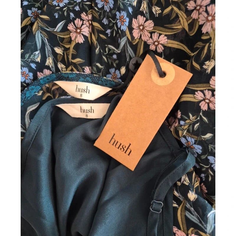 Hush Hush Elodie vintage floral mixed print midi dress UK size 8 brand new with tags