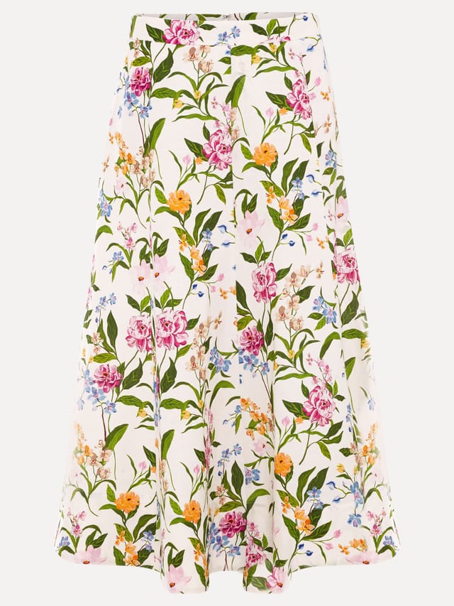 Phase Eight Phase Eight Women's Elasticated Printed Midi Skirt in Off-White - 2